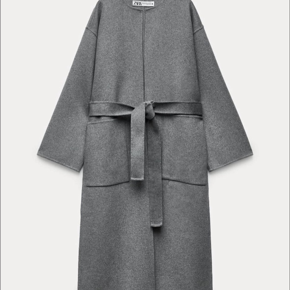 zara double faced wool blend coat zw collection